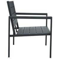 Vidaxl Patio Bench 47.2 Hdpe Gray Wood Look