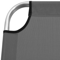 vidaXL Extra High Folding Senior Sunbed Gray Aluminum