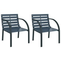 Vidaxl Patio Chairs 2 Pcs Gray Wood