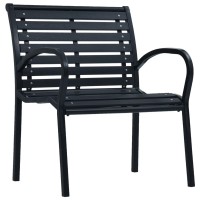 vidaXL Patio Chairs 2 pcs Black Steel and WPC