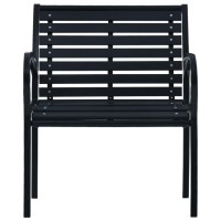 vidaXL Patio Chairs 2 pcs Black Steel and WPC