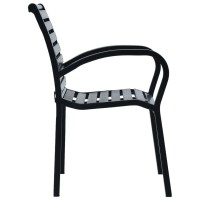 vidaXL Patio Chairs 2 pcs Black Steel and WPC