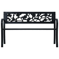 Vidaxl Patio Bench 49.2 Black Steel