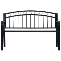 Vidaxl Patio Bench 49.2 Black Steel