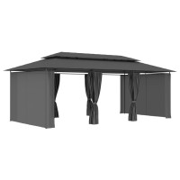 vidaXL Gazebo with Curtains 236.2