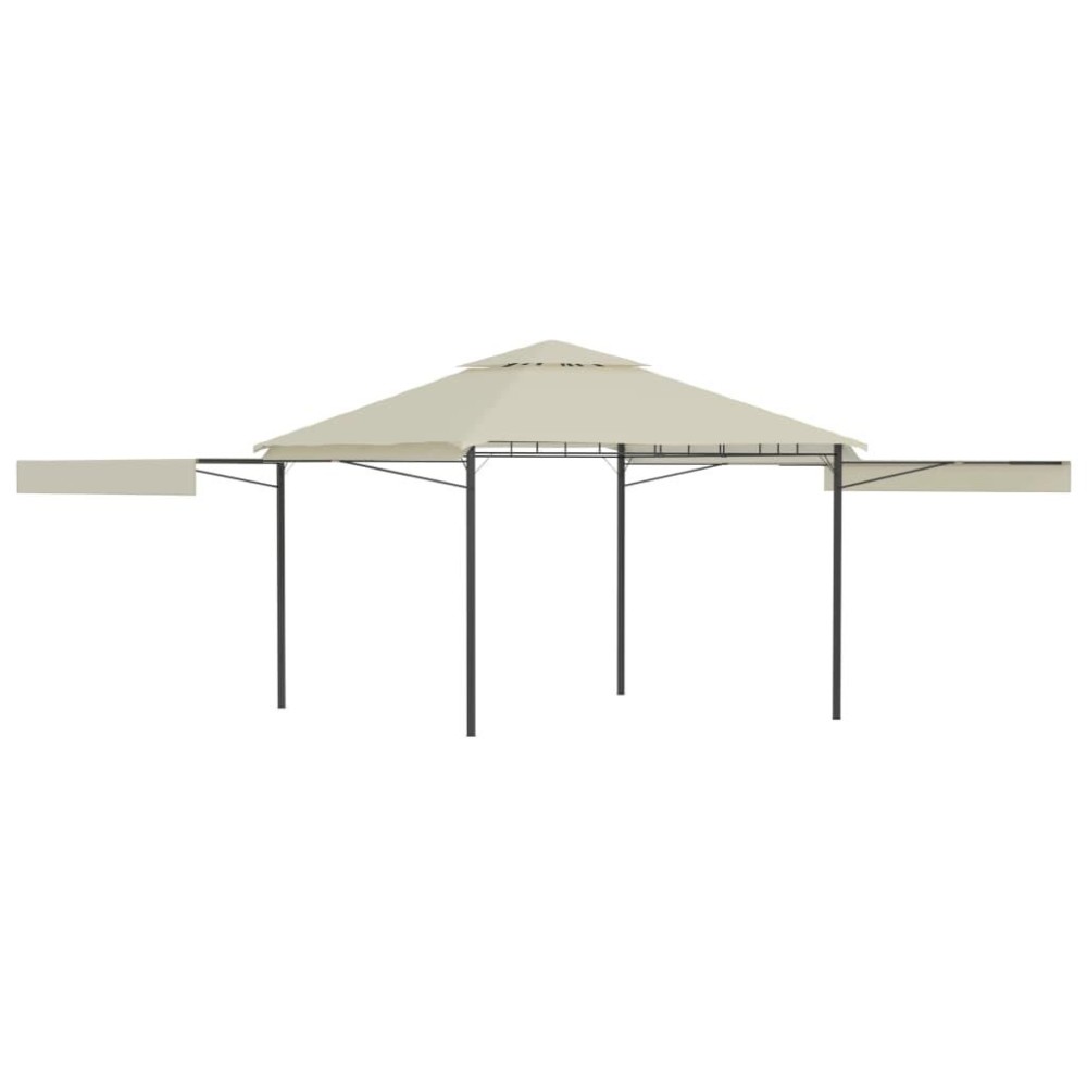 vidaXL Gazebo with Double Extended Roofs 9.8'x9.8'x9' Cream 0.6 oz/ft虏