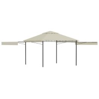 vidaXL Gazebo with Double Extended Roofs 9.8'x9.8'x9' Cream 0.6 oz/ft虏