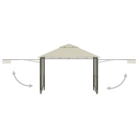 vidaXL Gazebo with Double Extended Roofs 9.8'x9.8'x9' Cream 0.6 oz/ft虏