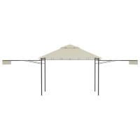 vidaXL Gazebo with Double Extended Roofs 9.8'x9.8'x9' Cream 0.6 oz/ft虏