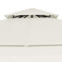 vidaXL Gazebo with Double Extended Roofs 9.8'x9.8'x9' Cream 0.6 oz/ft虏