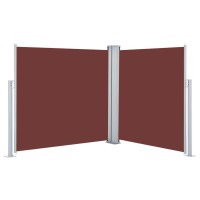 vidaXL Retractable Side Awning Brown 39.4