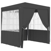 vidaXL Professional Party Tent with Side Walls 8.2'x8.2' Anthracite 0.3 oz/ft虏