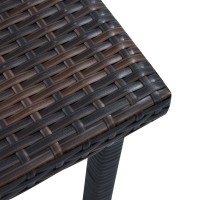 Vidaxl Patio Tea Table Brown 15.7X15.7X15.7 Poly Rattan