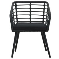 Vidaxl Patio Chairs With Cushions 2 Pcs Poly Rattan Black