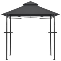 vidaXL BBQ Gazebo 7.9'x4.9'x8.4' Anthracite Steel