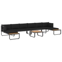 Vidaxl 5 Piece Patio Corner Sofa Set With Cushions Aluminum And Wpc