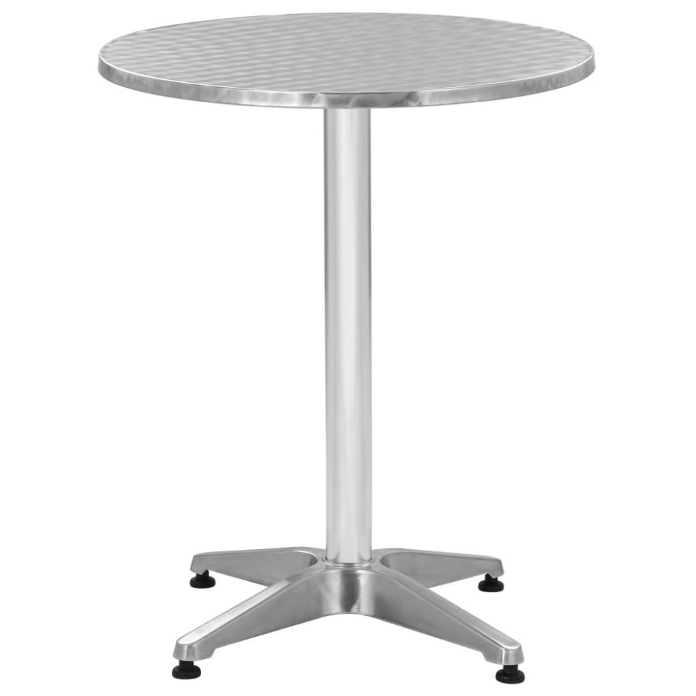 Vidaxl Patio Table Silver 23.6X27.6 Aluminum