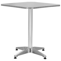 Vidaxl Patio Table Silver 23.6X23.6X27.6 Aluminum