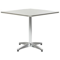 Vidaxl Patio Table Silver 31.5X31.5X27.6 Aluminum