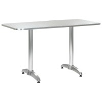 Vidaxl Patio Table Silver 47.2X23.6X27.6 Aluminum