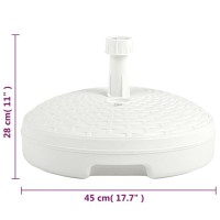 vidaXL Umbrella Base Sand/Water Filled 5.3 gal White Plastic Rattan