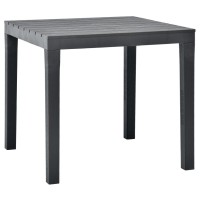 Vidaxl Patio Table With 2 Benches Plastic Anthracite