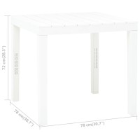 vidaXL Patio Table White 30.7