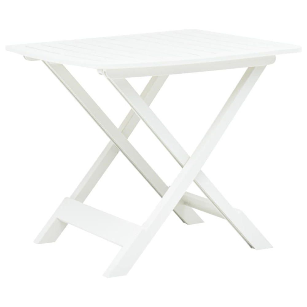 vidaXL Folding Patio Table White 31.1