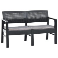 vidaXL 2-Seater Patio Bench with Cushions 47.2