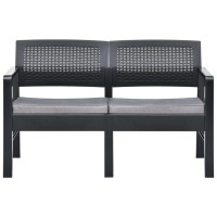 vidaXL 2-Seater Patio Bench with Cushions 47.2