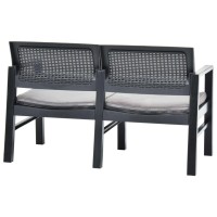 vidaXL 2-Seater Patio Bench with Cushions 47.2