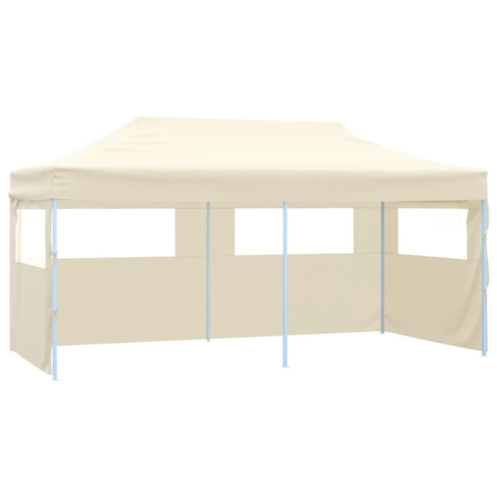 vidaXL Professional Folding Party Tent with 4 Sidewalls 9.8'x19.7' Steel Cream