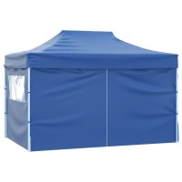 vidaXL Professional Folding Party Tent with 4 Sidewalls 9.8'x13.1' Steel Blue