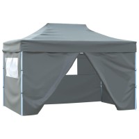 vidaXL Professional Folding Party Tent with 4 Sidewalls 9.8'x13.1' Steel Anthracite