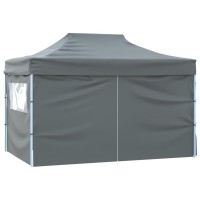 vidaXL Professional Folding Party Tent with 4 Sidewalls 9.8'x13.1' Steel Anthracite