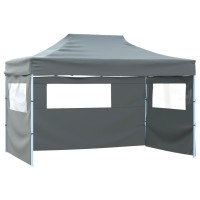 vidaXL Professional Folding Party Tent with 4 Sidewalls 9.8'x13.1' Steel Anthracite