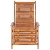 vidaXL Patio Lounge Chair with Footrest Solid Teak Wood