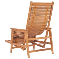 vidaXL Patio Lounge Chair with Footrest Solid Teak Wood