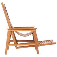 vidaXL Patio Lounge Chair with Footrest Solid Teak Wood