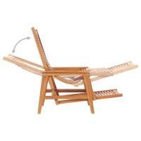 vidaXL Patio Lounge Chair with Footrest Solid Teak Wood