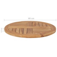 vidaXL Table Top Solid Teak Wood Round 1