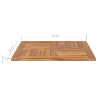 vidaXL Table Top Solid Teak Wood Square 31.5