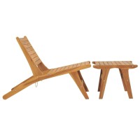 vidaXL Patio Chair with Footrest Solid Teak Wood