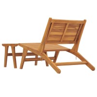 vidaXL Patio Chair with Footrest Solid Teak Wood