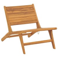 vidaXL Patio Chair with Footrest Solid Teak Wood