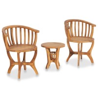 Vidaxl 3 Piece Patio Bistro Set Solid Teak Wood