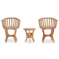 Vidaxl 3 Piece Patio Bistro Set Solid Teak Wood