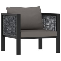 vidaXL Sectional Sofa with Cushion Poly Rattan Anthracite