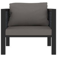 vidaXL Sectional Sofa with Cushion Poly Rattan Anthracite