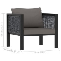 vidaXL Sectional Sofa with Cushion Poly Rattan Anthracite